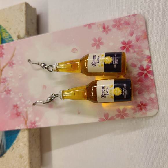 BEER BOTTLE EARRINGS - Picture 2 of 2